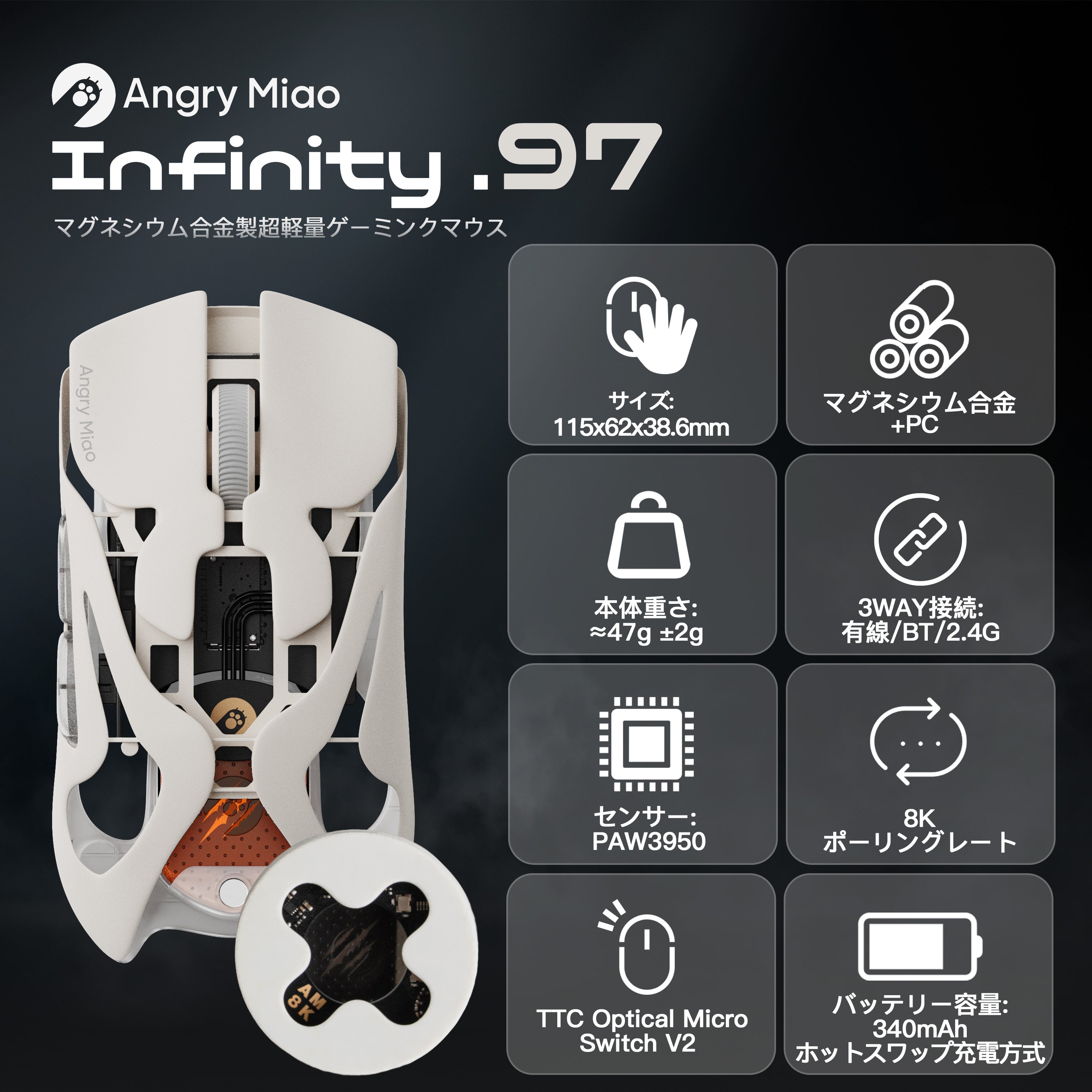 Angry Miao INFINITY.97【ゲーミングマウス】