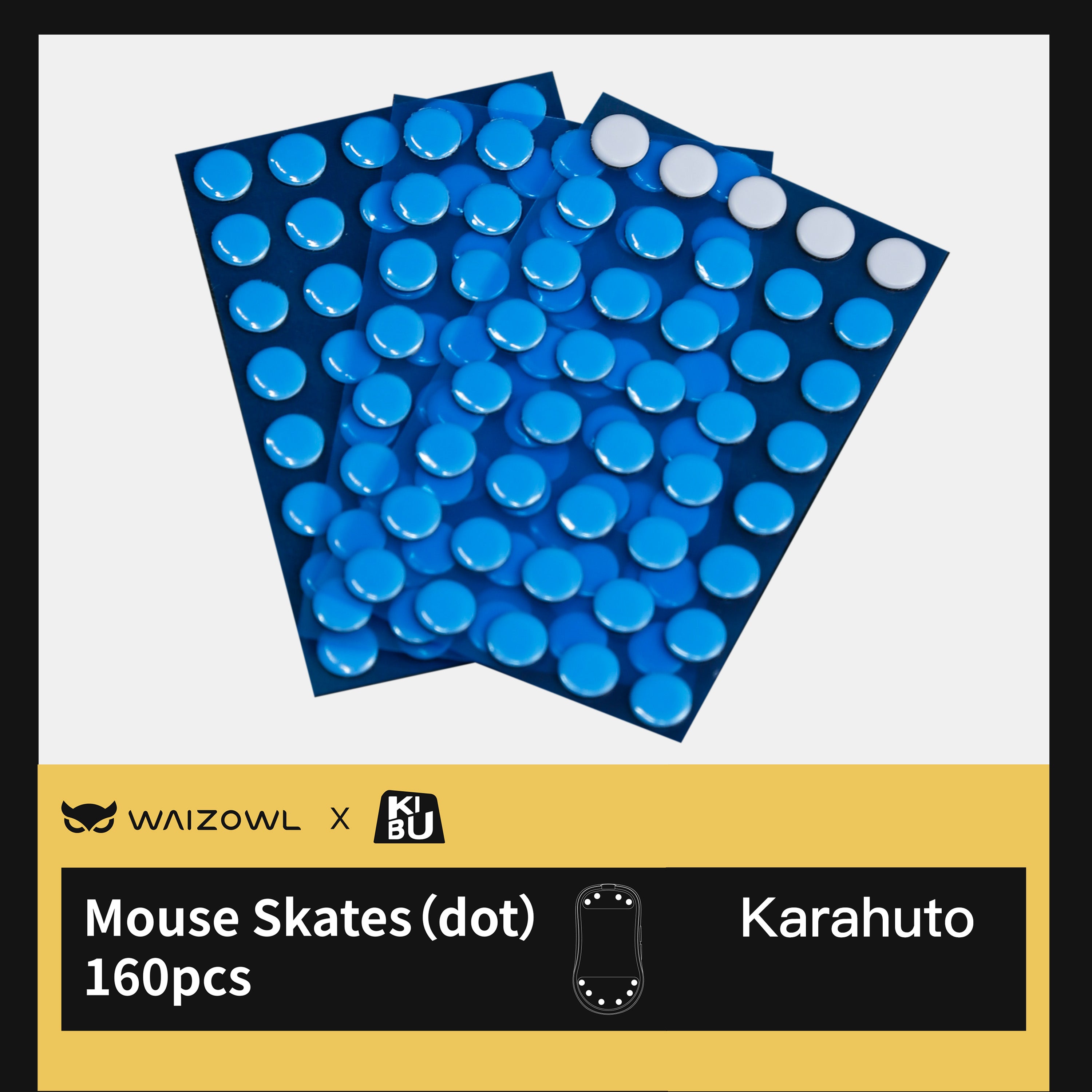 WAIZOWL × KIBU Mouse Skates(DOT) 160PCS【マウス用汎用ソール】