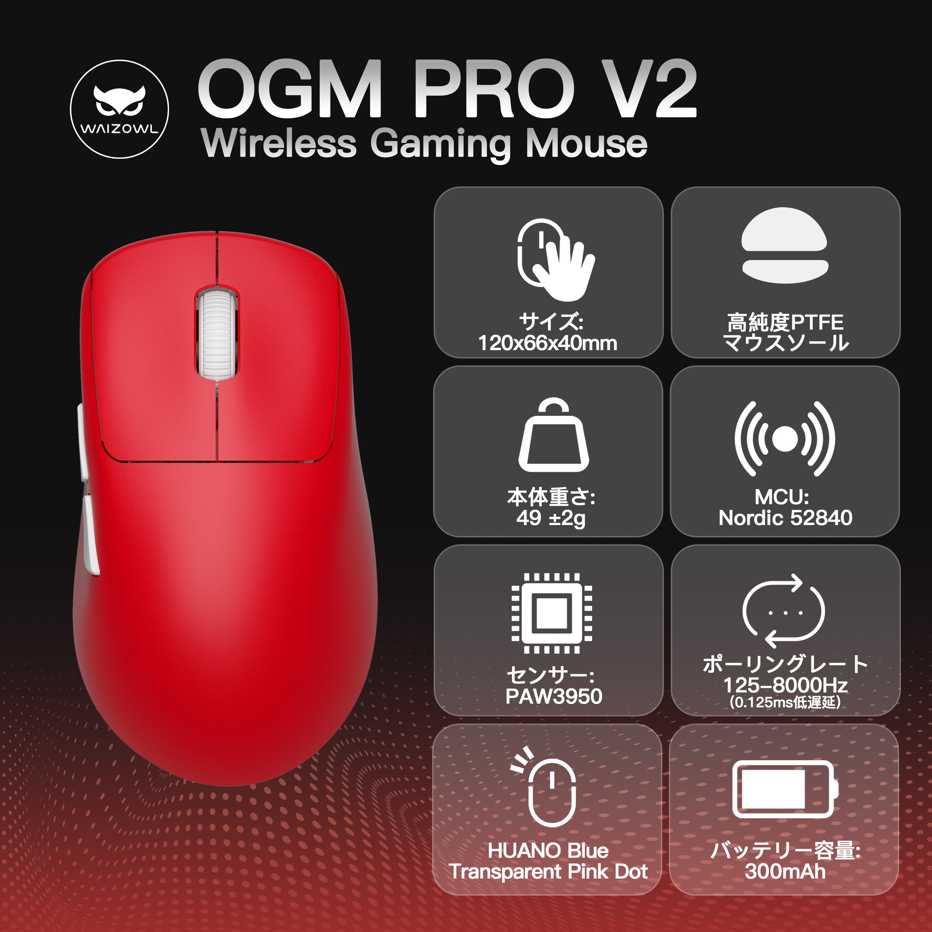 [产品页面现已上线] Waizowl OGM Pro V2 无线鼠标 3950 传感器 8KHz 兼容 KIBU 官方产品