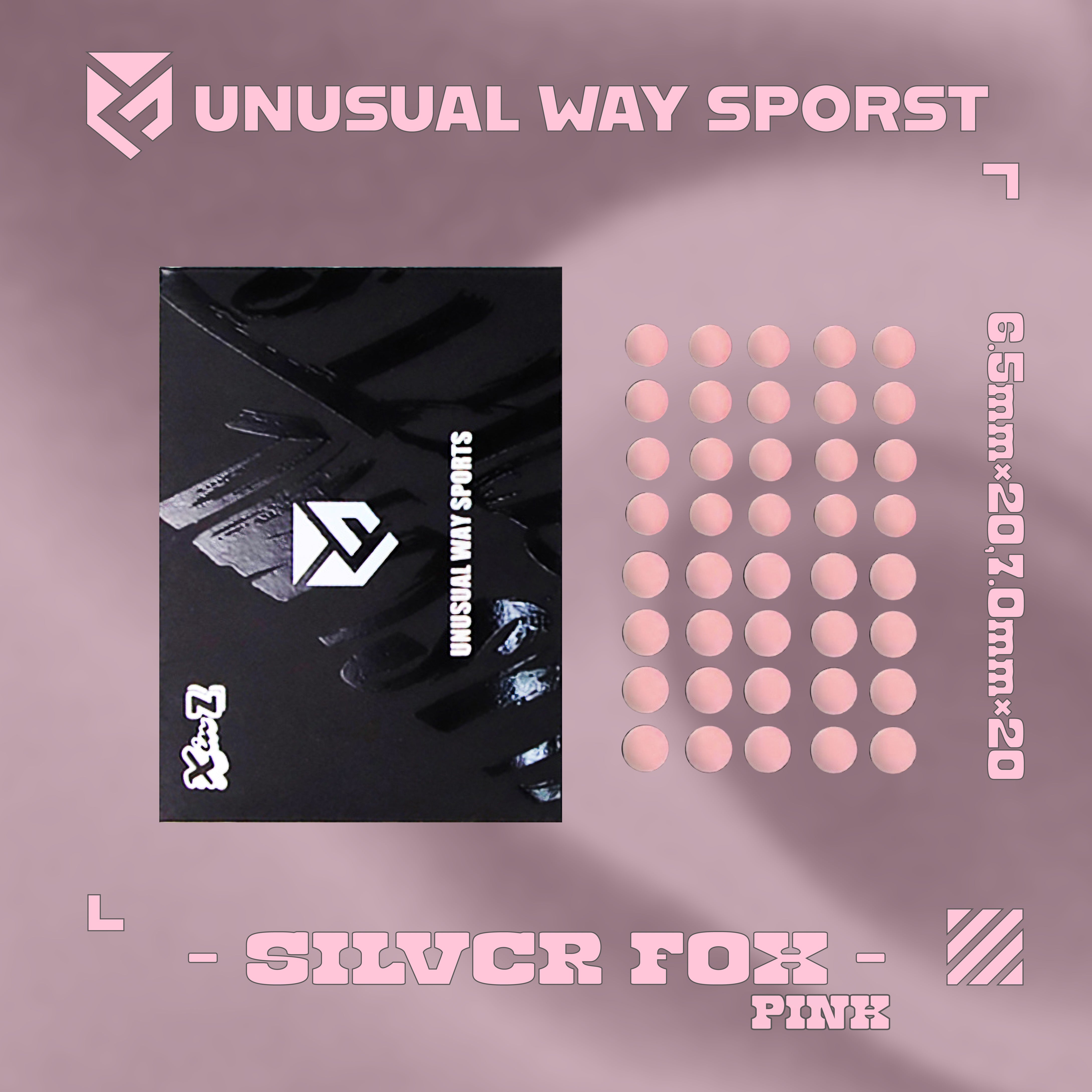 Unusual Way Sports Silver Fox Pink Dot【汎用型マウスソール】