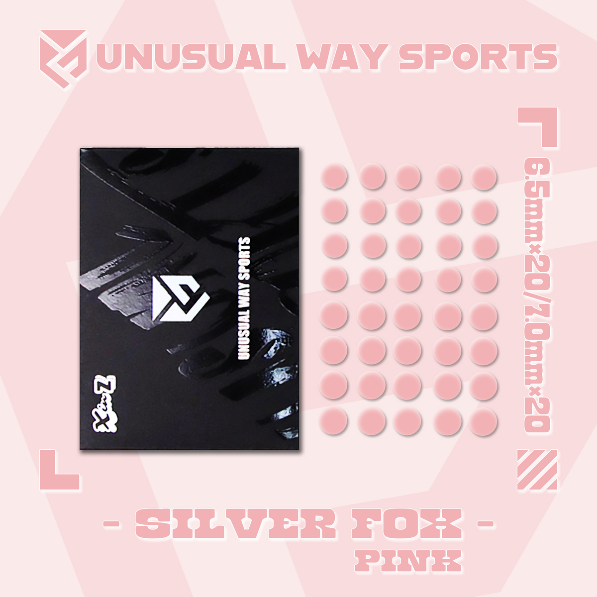 Unusual Way Sports Silver Fox Pink Dot【汎用型マウスソール】