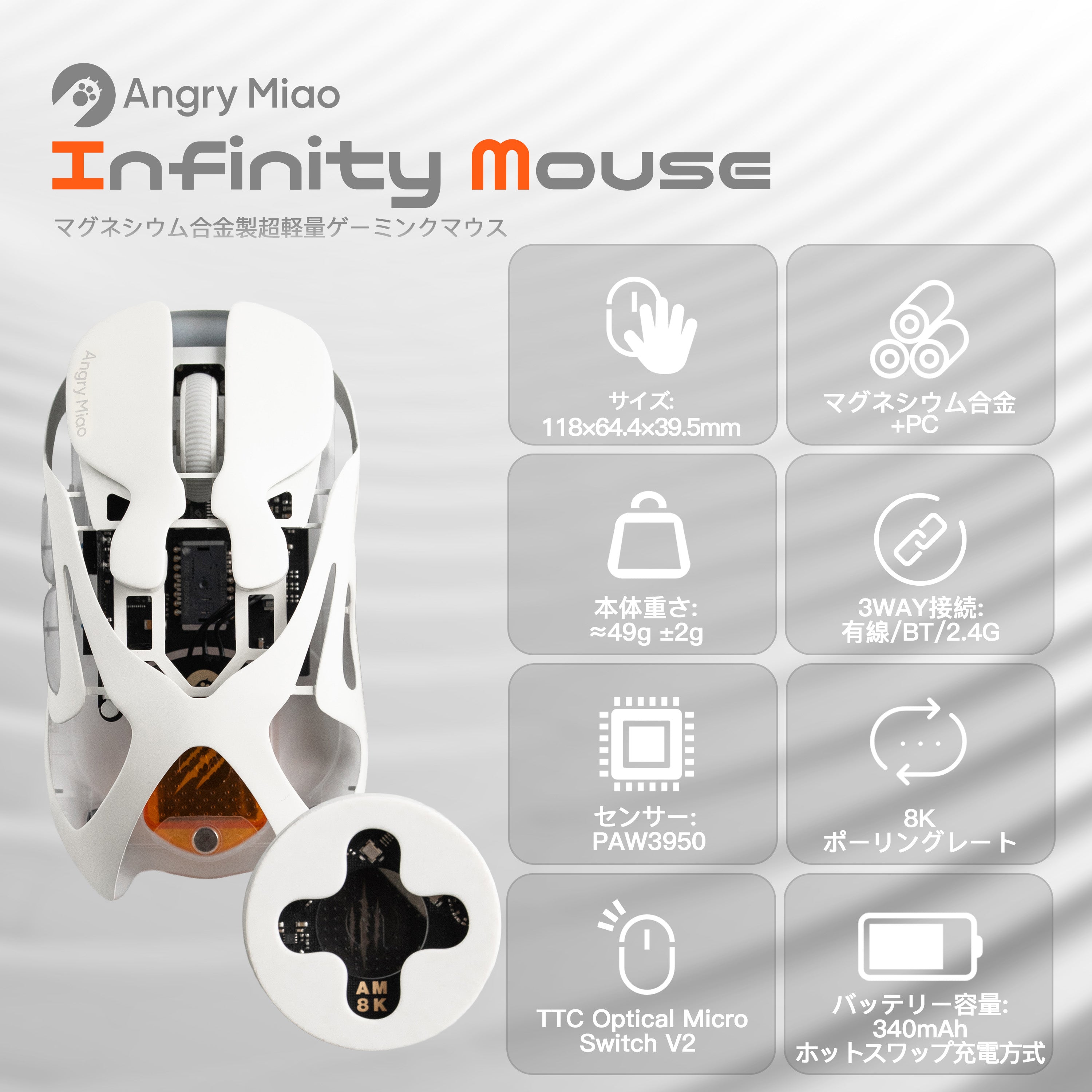 Angry Miao INFINITY MOUSE【ゲーミングマウス】